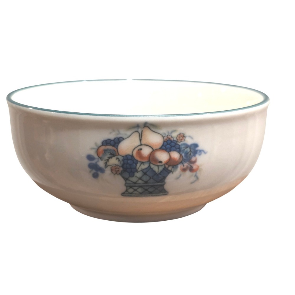 Vintage Napoli Hand-painted Soup Cereal Bowls Stoneware Fruit Basket Set of 4